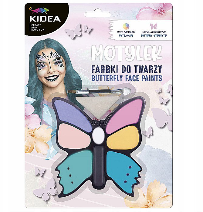 DE SET PICTURA PE FATA CU BURETE SI APLICATOR 7 CULORI FLUTURI KIDEA FDTM8KKA [1]