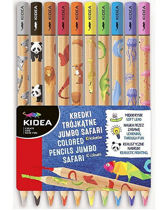 DE CREIOANE COLORATE JUMBO SAFARI 10 CULORI/SET KIDEA KTJS10KKA [1]