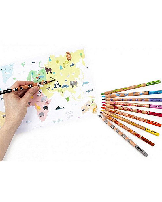DE CREIOANE COLORATE JUMBO SAFARI 10 CULORI/SET KIDEA KTJS10KKA [2]
