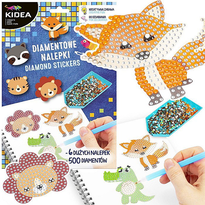 SET CREATIV CU STICKERE SI DIAMANTE ANIMALE KIDEA NDZKA [5]