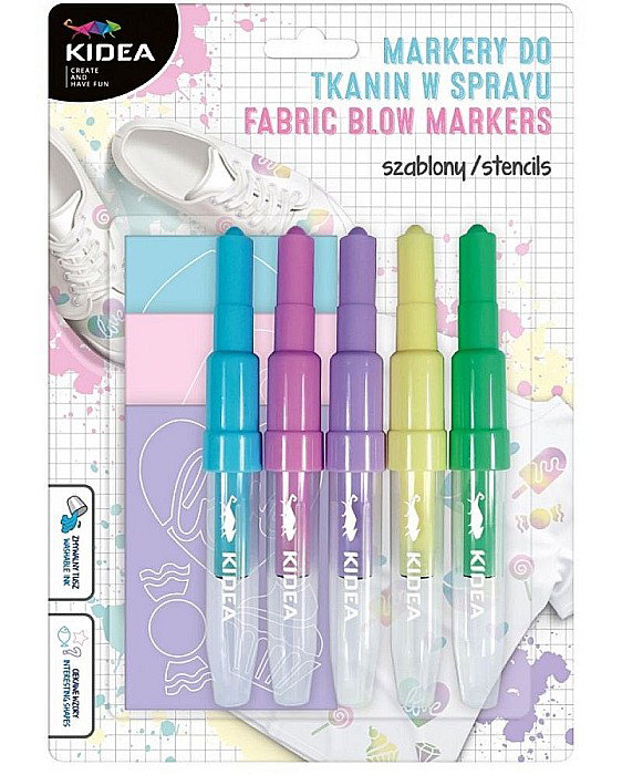 DE MARKERE SPRAY PENTRU TEXTILE 5 CULORI/SET PASTEL SWEET LOVE KIDEA MTSSSW5KA [5]