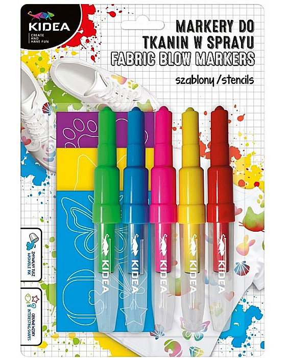 DE MARKERE SPRAY PENTRU TEXTILE 5 CULORI/SET ANIMALS KIDEA MTSSZ5KA [1]