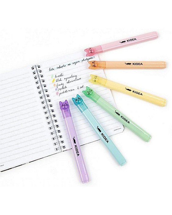 DE TEXTMARKER PISICI 6/SET CULORI PASTEL KIDEA FK6KKA [4]