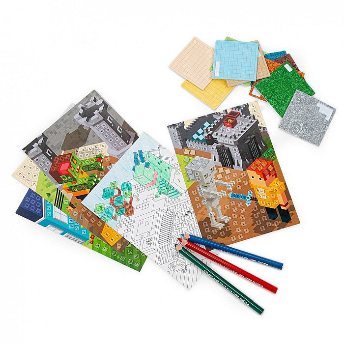 JOC CREATIV CARTE DE COLORAT MOZAIC PIXEL GLITTER KIDEA MOKPKA [2]