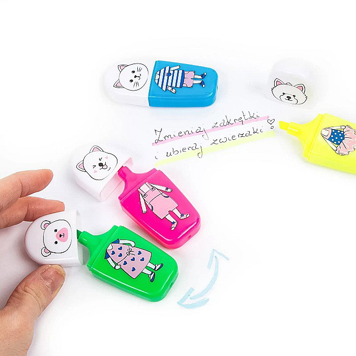 DE TEXTMARKER 4/SET CULORI INTENSE ANIMALE NEW LOOK KIDEA ZZNLKA [4]