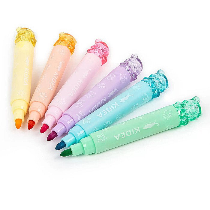 DE MARKER 2 CAPETE 6 CULORI  PASTEL + 6 STAMPILE KIDEA FSM6KA [3]