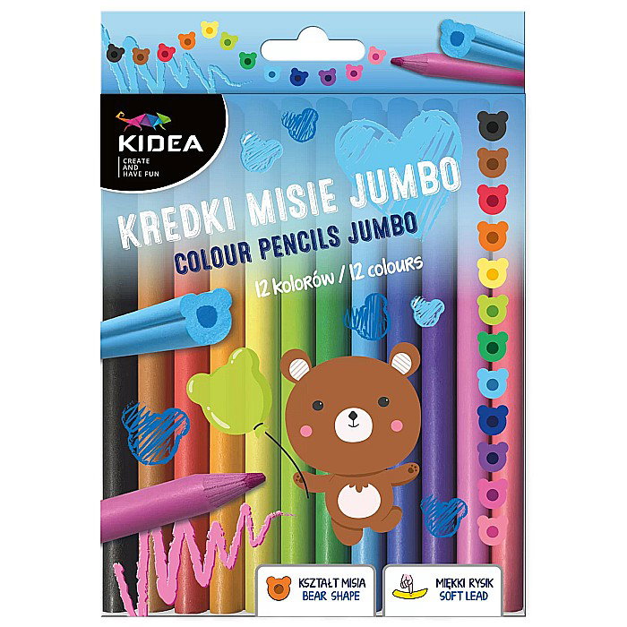 DE CREIOANE COLORATE 12/SET JUMBO FORMA URSULET KIDEA KMJ12KKA [1]