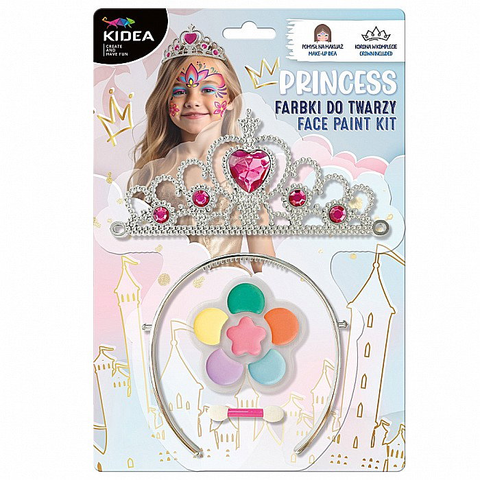 DE SET MACHIAJ COPII PRINCESS 6 CULORI + APLICATOR, CORONITA INCLUSA KIDEA FDTPTKA [1]