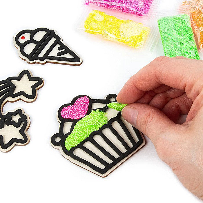 DE SET CREATIV 3 PANDANTIVE LEMN + SPUMA 4 CULORI SWEET KIDEA ZMPSKA [2]