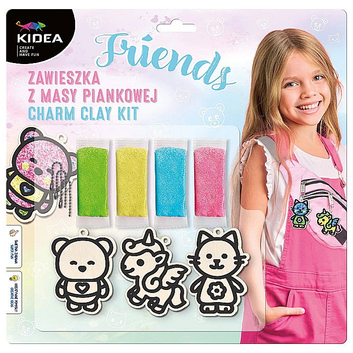 DE SET CREATIV 3 PANDANTIVE LEMN + SPUMA 4 CULORI FRIENDS KIDEA ZMPFKA [1]