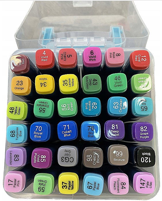 AS MARKERE TRIUNGHIULARE 2 CAPETE VF.PENSULA si VF.FIN 36 CULORI/SET PASTEL 207023905 [3]