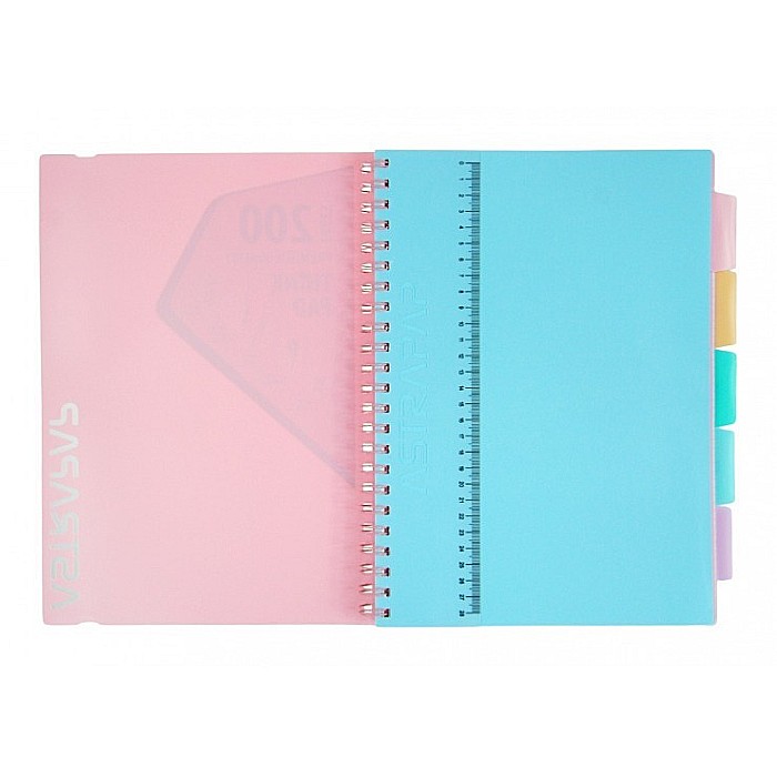 CAIET A4 PP SPIRA 200F CU ELASTIC, RIGLA SI 5 SEPARATOARE, PASTEL PATRATELE 107023003 [8]