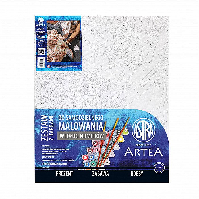 AS PANZA PICTURA PE NUMERE 40*50CM CU VOPSELE SI PENSULE, BUCHET DE TRANDAFIRI 801023904 [2]