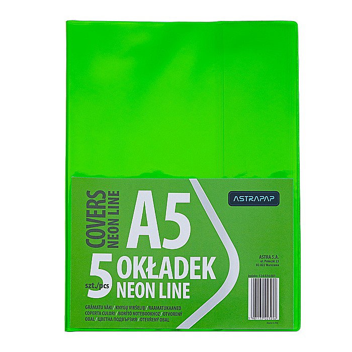 COPERTĂ PLASTIC A5 CULORI NEON 5/SET ASTRA 124024001 [3]