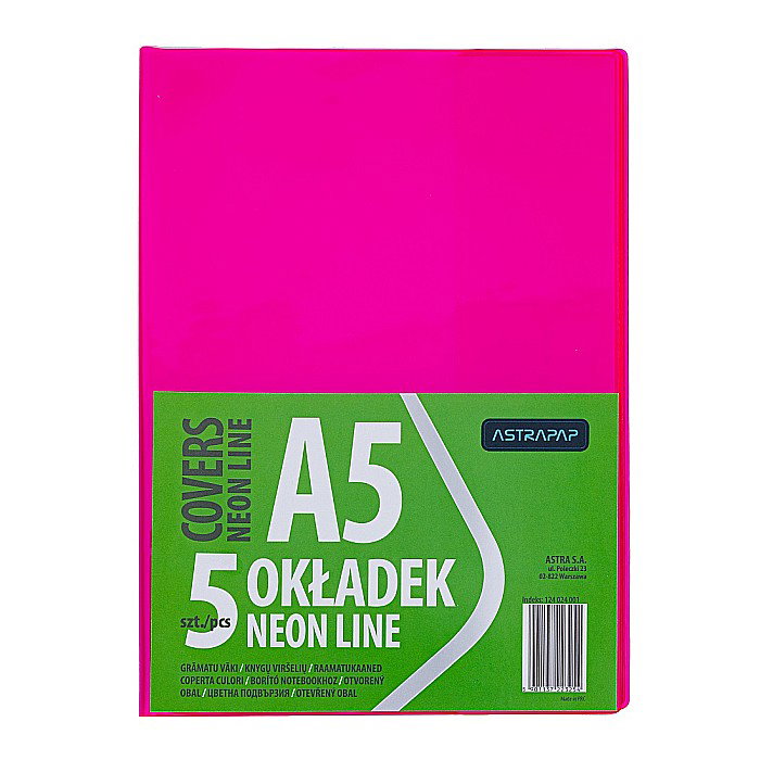 COPERTĂ PLASTIC A5 CULORI NEON 5/SET ASTRA 124024001 [5]