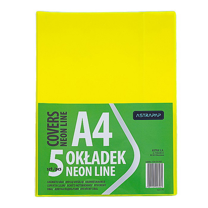 COPERTĂ PLASTIC A4 CULORI NEON 5/SET ASTRA 124024002 [3]