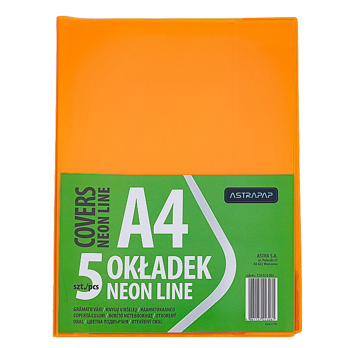 COPERTĂ PLASTIC A4 CULORI NEON 5/SET ASTRA 124024002 [4]