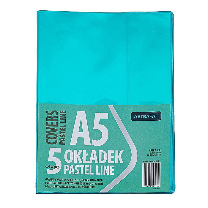 COPERTĂ PLASTIC A5 DIVERSE CULORI  5/SET ASTRA 124024005 [1]