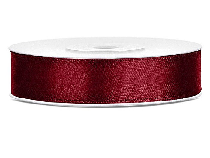 PD BANDA SATIN, Satin Ribbon, deep red, 12mm/25m TS12-082 [1]