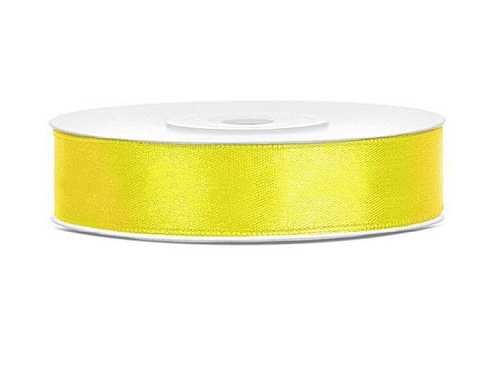 PD BANDA SATIN, Satin Ribbon, yellow, 12mm/25m TS12-084 [1]