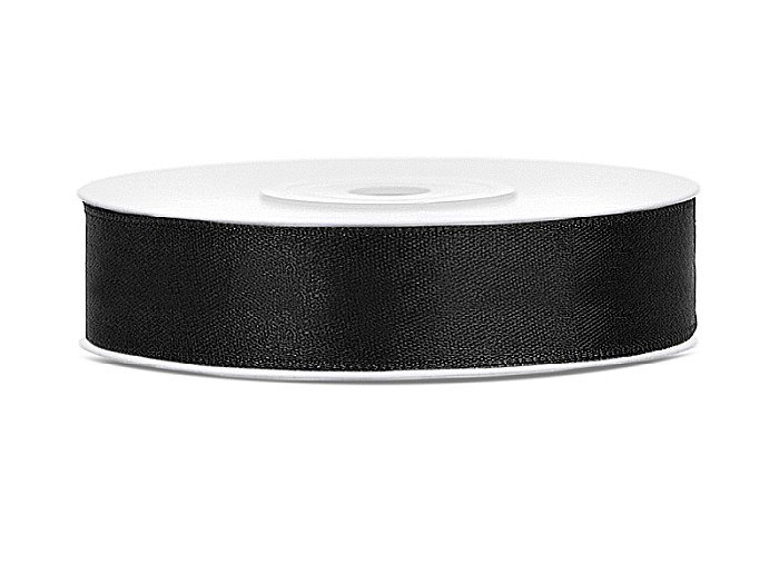 PD BANDA SATIN, Satin Ribbon, black, 12mm/25m TS12-010 [1]
