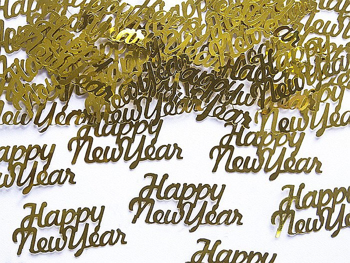 PD CONFETTI Happy New Year, gold, 4 x 2cm, 3g  KONS43 [3]