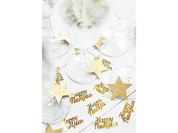 PD CONFETTI Happy New Year, gold, 4 x 2cm, 3g  KONS43 [5]