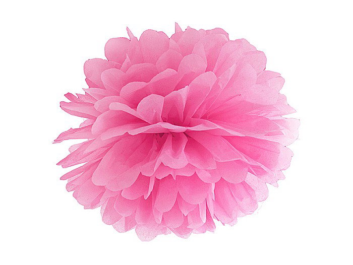 PD POMPOM HARTIE MATASE, Tissue paper Pompom, pink, 25cm PP25-006 [1]