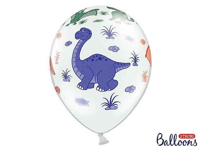PD BALOANE Balloons 30cm, Dinosaurs, Pastel Pure White, 6/SET SB14P-159-008-6 [3]