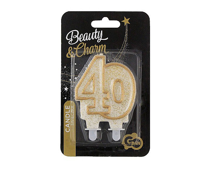 GOD LUMANARI TORT Number 40, gold outline, 6.5cm PF-SCZK40 [3]