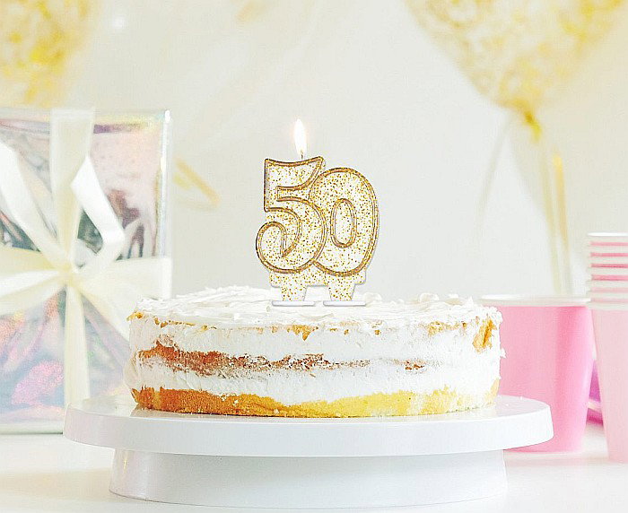 GOD LUMANARI TORT Number 50, gold outline, 6.5cm PF-SCZK50 [2]