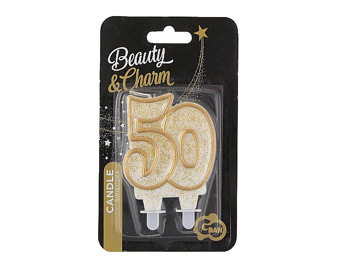 GOD LUMANARI TORT Number 50, gold outline, 6.5cm PF-SCZK50 [3]