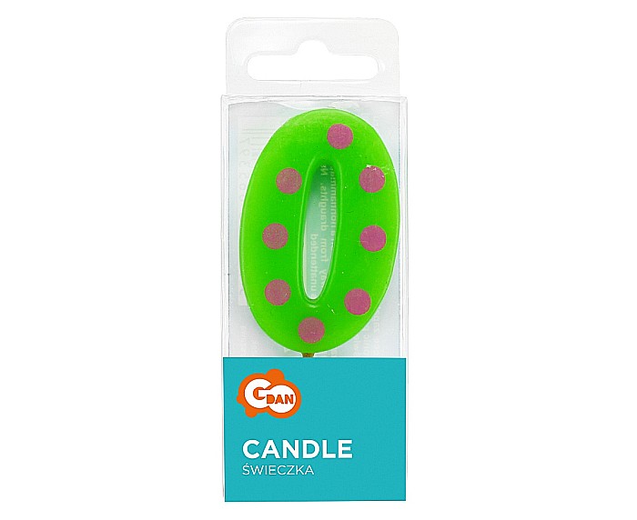GOD LUMANARI TORT Number 0, pick candle dots, 6cm SWCG0-MM [3]