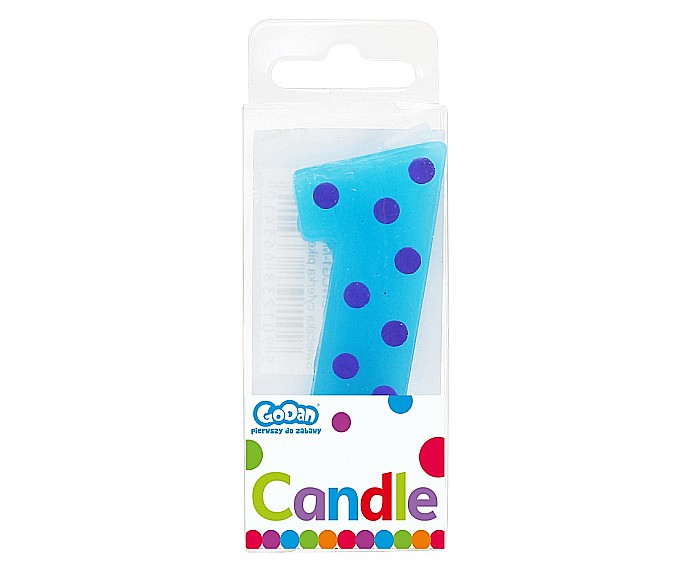 GOD LUMANARI TORT Number 1, pick candle dots, 6cm SWCG1-MM [3]