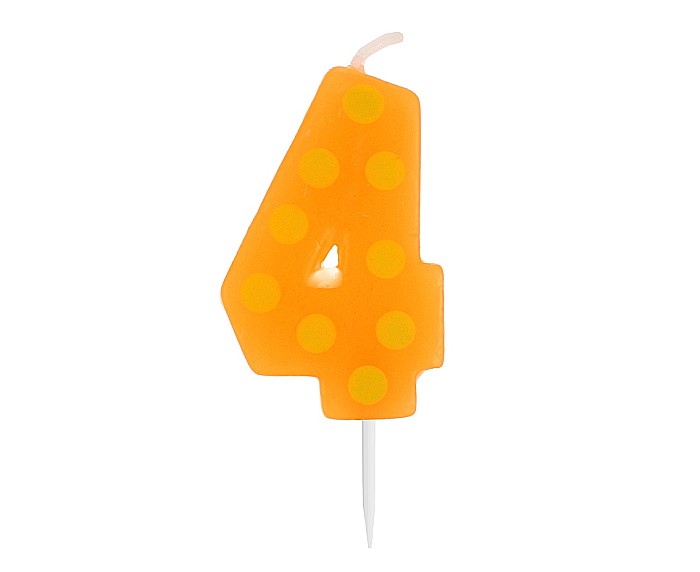 GOD LUMANARI TORT Number 4, pick candle dots, 6cm SWCG4-MM [2]