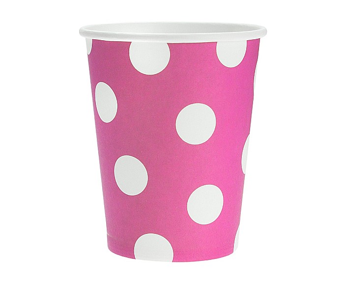 GOD PAHARE CARTON Polka Dots, magenta, 270ml, 6/set PF-KGRO [1]