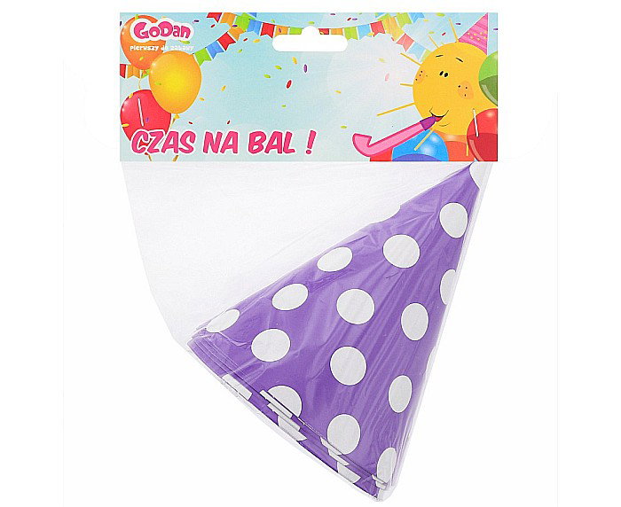 GOD COIF DIN CARTON Paper hats Polka Dots, lavender, 6/set PF-CGL6 [3]