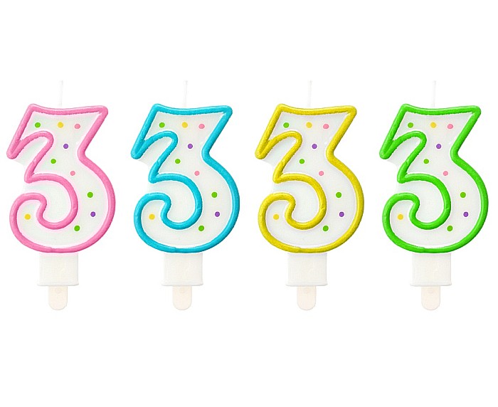 GOD LUMANARE TORT Number 3, with dots, 7.5cm PF-SCK3 [2]