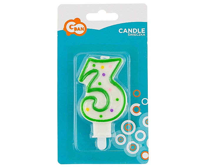 GOD LUMANARE TORT Number 3, with dots, 7.5cm PF-SCK3 [1]
