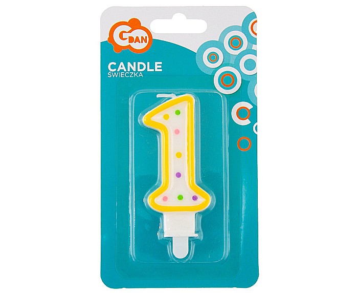 GOD LUMANARE TORT Number 1, with dots, 7.5cm PF-SCK1 [1]