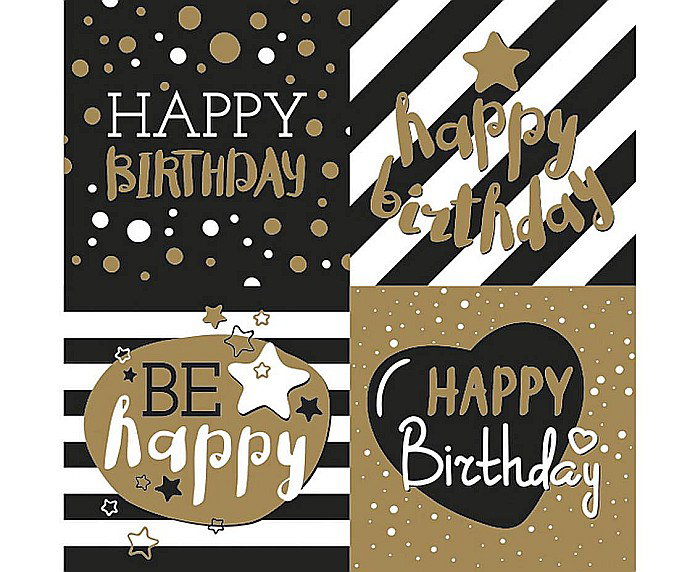 GOD SERVETELE 33*33CM 20/SET GOLDEN HAPPY BIRTHDAY SL_OG_042801 [1]