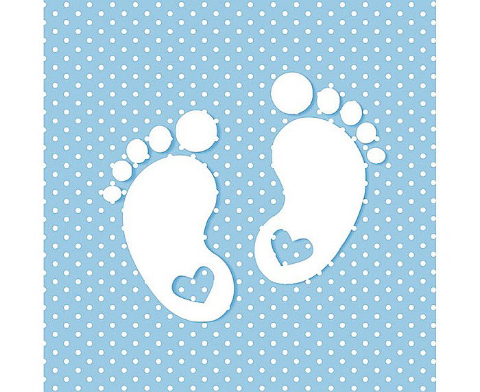 GOD SERVETELE 33*33CM 20/SET LITTLE FEET BLUE SL_CH_000802 [1]