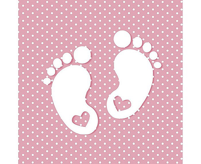 GOD SERVETELE 33*33CM 20/SET LITTLE FEET PINK SL_CH_000803 [1]