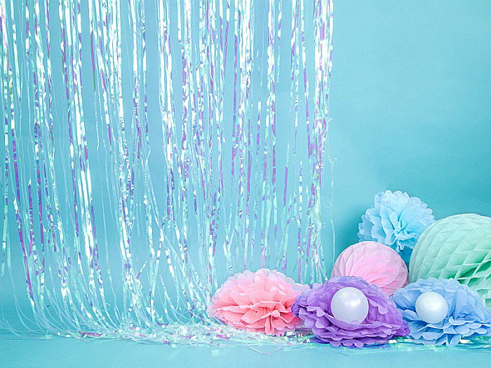 PD POMPOM HARTIE MATASE, Tissue paper Pompom, light misty blue, 25cm PP25-093J [6]