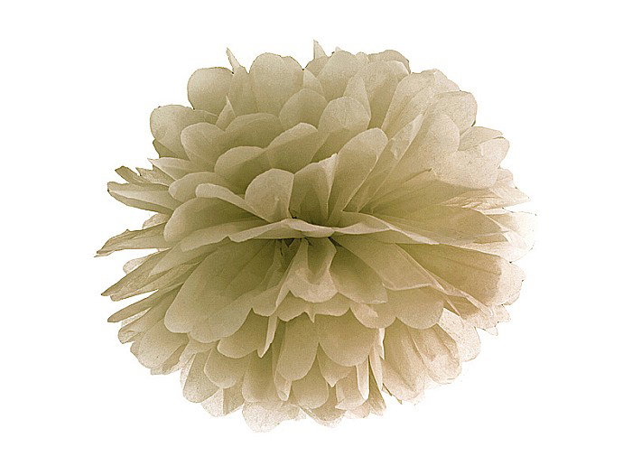PD POMPOM HARTIE MATASE, Tissue paper Pompom, gold, 25cm PP25-019 [1]