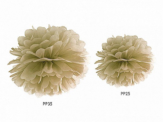 PD POMPOM HARTIE MATASE, Tissue paper Pompom, gold, 25cm PP25-019 [2]