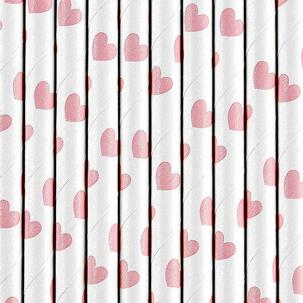PD PAIE DIN HARTIE PENTRU BAUTURI hearts light pink, 19.5cm 10/set SPP7-081J [1]