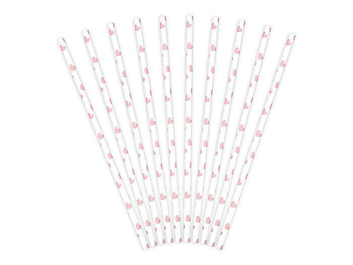 PD PAIE DIN HARTIE PENTRU BAUTURI hearts light pink, 19.5cm 10/set SPP7-081J [2]