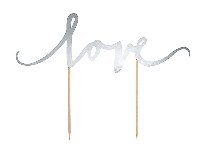 PD DECORATIUNI PENTRU TORT Love, silver, 17cm KPT1-018 [1]