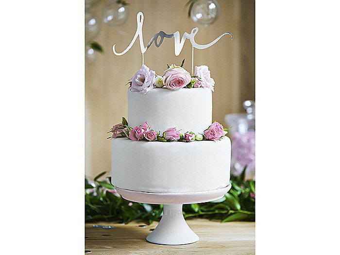 PD DECORATIUNI PENTRU TORT Love, silver, 17cm KPT1-018 [3]